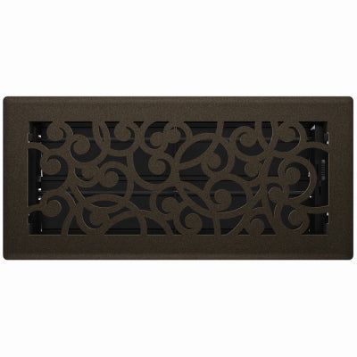 Registro de piso de la serie Signature, País de las Maravillas de la Edad de Bronce, acero, 4 x 10 pulgadas.