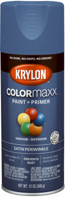 COLORmaxx Spray Paint + Primer, Satin Peri, 12-oz. (Pack of 6)