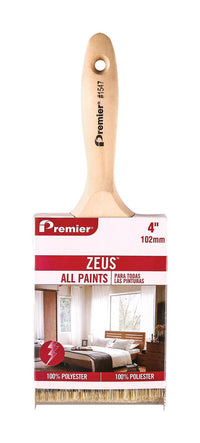 Premier  Zeus  4 in. W Stiff  Flat  Paint Brush (Pack of 6).