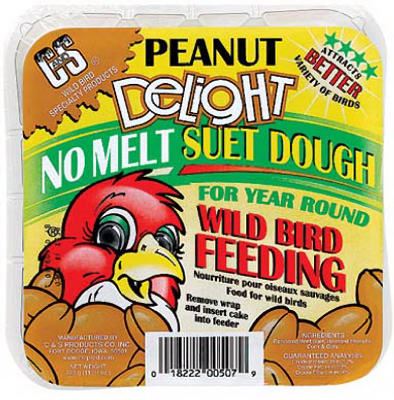 C & S Peanut Delight Assorted Species Wild Bird Food Beef Suet 11.75 oz. (Pack of 12)