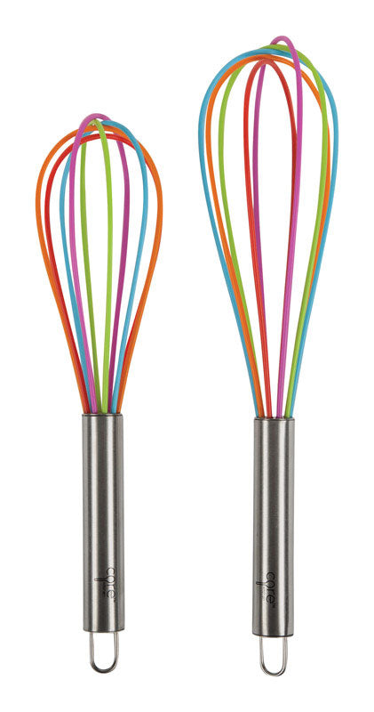 Core Kitchen Multi-Colored Silicone/Stainless Steel Whisk Set (Pack of 6)