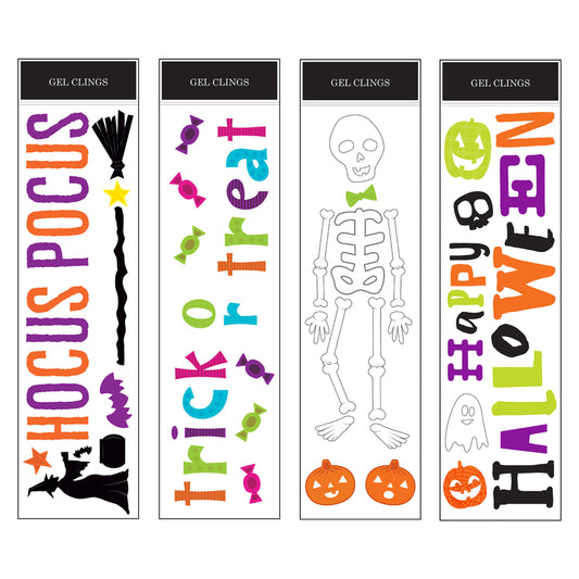 Impact Innovations Gel Cling Assortment Halloween Decoration 12 in. H x 12 in. W 24 pc. (Pack of 24)
