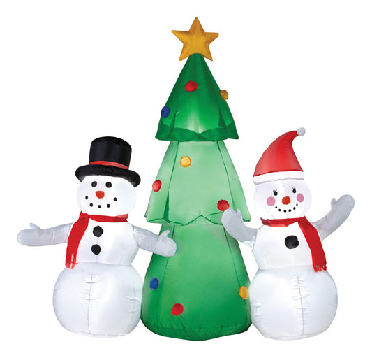 Gemmy Industries Airblown Snowman Family Christmas Decoration Multicolored Nylon 24.21 in. x 16