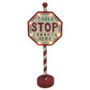 Celebrations Multicolored Santa Stop Here Sign Christmas Decoration (Pack of 2)