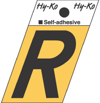 Hy-Ko 1-1/2 in. Black Aluminum Letter R Self-Adhesive 1 pc. (Pack of 10)