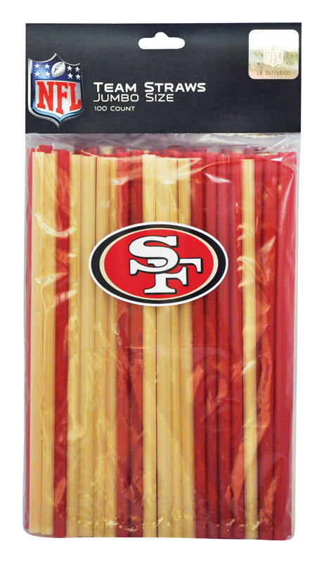 Gameday Greats  San Francisco 49ers  Straws  Plastic  100 pk