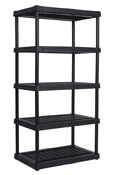 Continental Commercial Products 3624BK5 36" X 24" X 72" Black Ventilated Resin 5-Tier Shelf