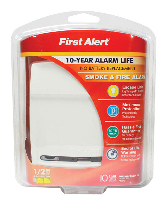 First Alert P910E White Photoelectric 10 Year Slim Smoke Alarm                                                                                        