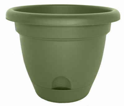 Bloem Lucca 8.8 in. H X 10 in. D Plastic Planter Living Green (Pack of 6)
