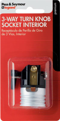 Metal Shell Lampholder, Turn Knob, 3-Way, 250-Volt, 250-Watt