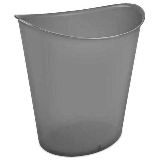 Sterilite 10311H06 11.75" X 9.5" X 12.63" 3 Gallon Gray Tint Oval Wastebasket (Pack of 6)