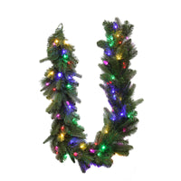 Celebrations PE/PVC Multi-Colored Prelit Green Decorated LED Garland 6 L ft.