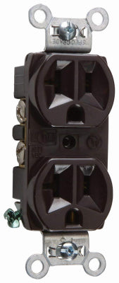Duplex Outlet, Commercial-Grade, Brown, 20-Amps