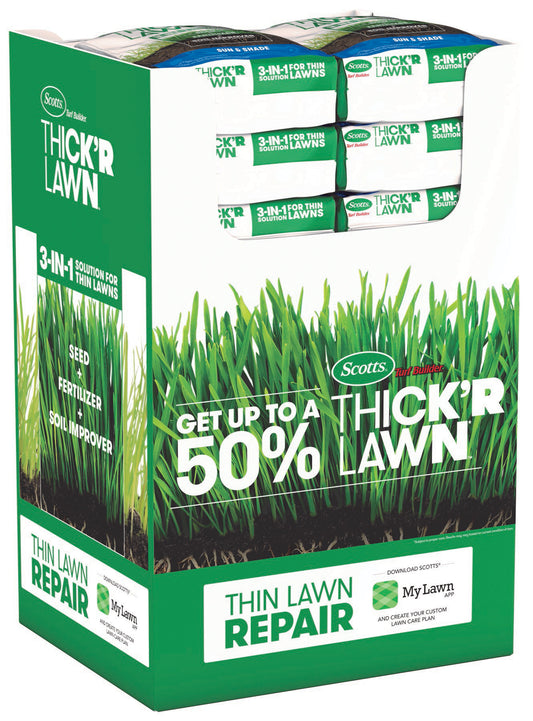 Scott'S 30156a 12 Lbs Turf Builder Thick'R Lawn Sun & Shade 24 Count Display (Pack of 24)