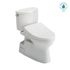 TOTO® WASHLET+® Vespin® II Two-Piece Elongated 1.28 GPF Toilet with Auto Flush WASHLET+® S500e Contemporary Bidet Seat, Cotton White - MW4743046CEFGA#01