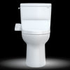 TOTO® Drake® WASHLET®+ Two-Piece Elongated 1.28 GPF Universal Height TORNADO FLUSH® Toilet with C2 Bidet Seat, Cotton White - MW7763074CEFG#01