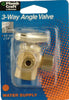 PlumbCraft 1/4 in. Compression in. X 3/8 in. Compression Brass 3-Way Valve