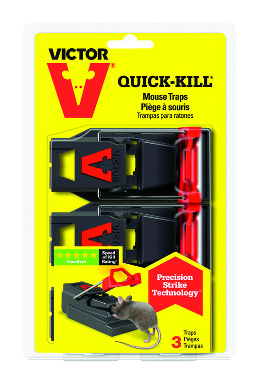 Victor Quick-Kill Snap Trap For Mice 3 pk (Pack of 6)
