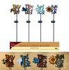 Alpine Assorted Glass/Metal 34 in. H Quote Solar Garden Stake (Pack of 8).