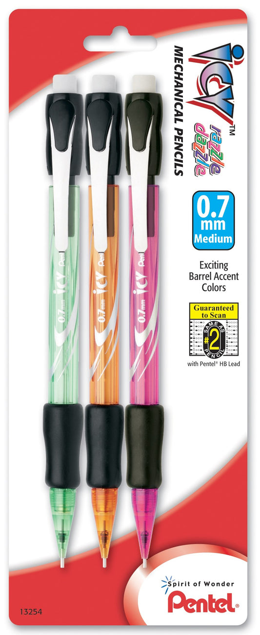 Pentel Al27rdbp3m 0.7mm Icy Razzle Dazzle Automatic Pencil (Pack of 6)