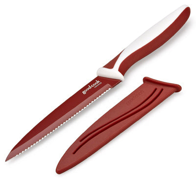 Cuchillo de cocina, hoja dentada antiadherente, 5 pulgadas.