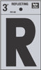 Hy-Ko 3 in. Reflective Black Vinyl Letter R Self-Adhesive 1 pc. (Pack of 10)