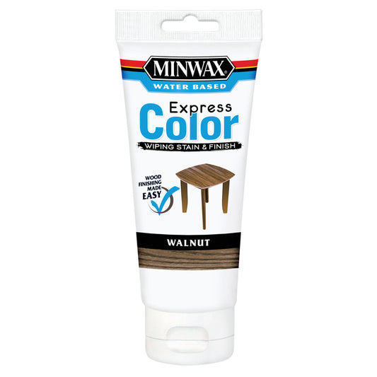 Minwax Express Color Semi-Transparent Walnut Water-Based Acrylic Wiping Stain And Finish 6 Oz. (Pack Of 4)