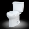 TOTO® Drake® Two-Piece Elongated 1.6 GPF Universal Height TORNADO FLUSH® Toilet with CEFIONTECT® and SoftClose® Seat, WASHLET®+ Ready, Cotton White - MS776124CSFG#01