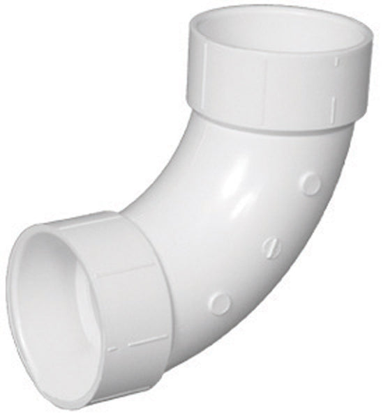 Charlotte Pipe  Schedule 40  3 in. Hub   x 3 in. Dia. Hub  PVC  Long Sweep Elbow
