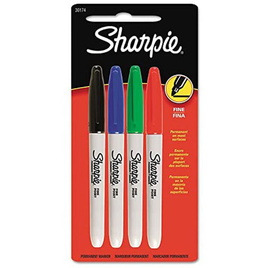Sharpie 30174 Fine Tip Sharpie 4 Count (Pack of 6)