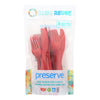 Preserve Heavy Duty Cutlery Sets - Pepper Red - 8 Sets - 24 Pieces total