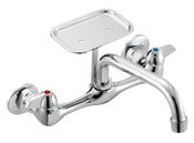 LDR 013 5400CP Chrome 2-Handle Wall Mount Kitchen Faucet
