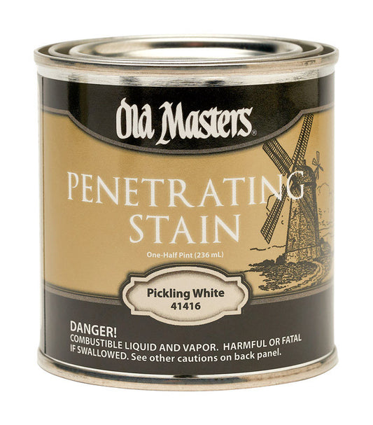 Old Masters Semi-Transparent Pickling White Oil-Based Penetrating Stain 0.5 pt