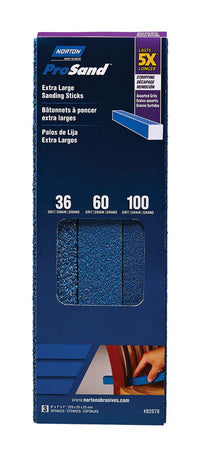 Norton ProSand 5X 9 in.   L X 1 in.   W X 1 in.   T Assorted Grit Sanding Sponge