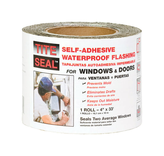 Tite Seal Rubber White Self-Adhesive Waterproof Flashing 396 Thick x 4 H in. x 33 L ft.