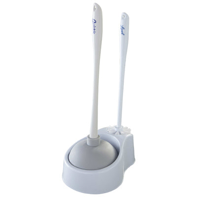 Toilet Bowl Brush With Plunger & Caddy