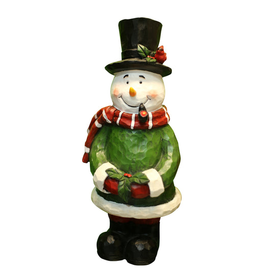Alpine Santa/Snowman Statues Christmas Decoration Multicolored Polyresin (Pack of 8)