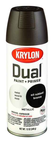 Pintura en aerosol metálica Krylon Dual Superbond Brilliant Oil Rubbed Bronze de 12 oz (caja de 6)