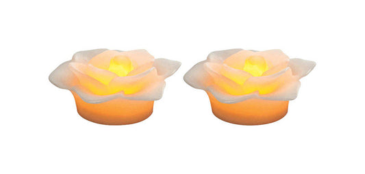 Inglow  White  Flower  Candle  2 in. H
