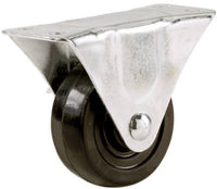 Rigid Plate Caster, Soft Rubber Wheel, 1-9/16-In.