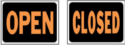 Hy-Ko English Open/Closed Reversible Sign Plastic 9 in. H x 12 in. W (Pack of 10)