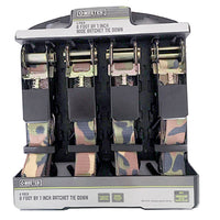 Ratchet Tie Down, 1-In. x 8-Ft., 4-Pk.