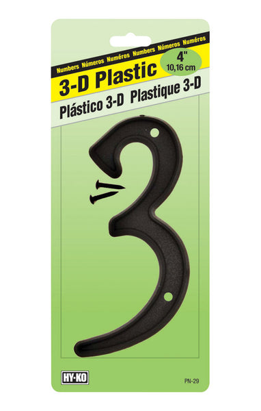Clavos de plástico Hy-Ko de 4 pulg., color negro, número 3, 1 pieza