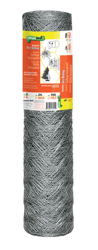 Garden Craft 24 in. H X 150 ft. L Galvanized Steel Poultry Netting 2 in.