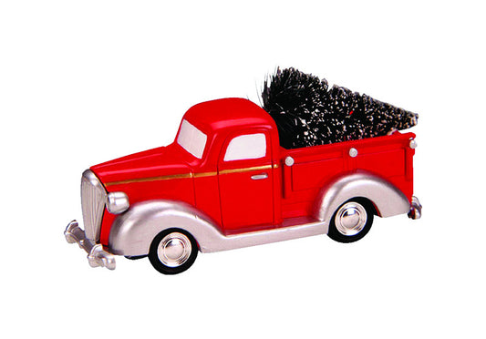 Lemax  Pick-Up Truck with Tree  Village Accessory  Red  Plastic  1.86 in. 1 each