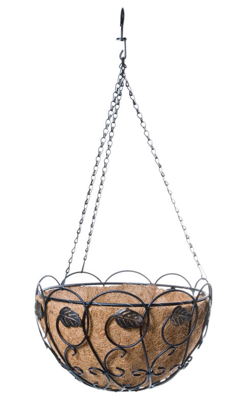 Panacea  Steel  Hanging Basket  Black