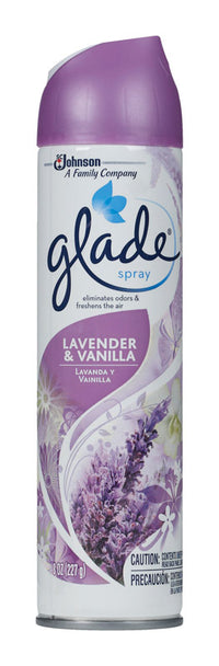 Glade1 Lavender & Vanilla Scent Air Freshener 8 oz Aerosol (Pack of 12).