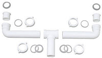 Plastic 2-Bowl Center Outlet Drain