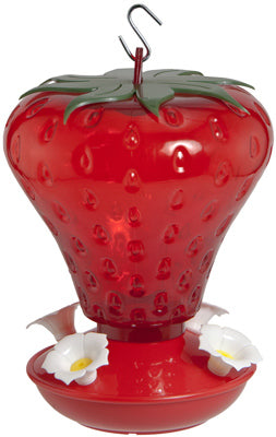 Comedero para colibríes, forma de fresa, 40 oz.