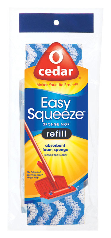 O'Cedar Easy Squeeze Blue/White Sponge Mop Refill 11 L x 4 W in.
